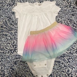 SOLD.  Bundle Carter's lace onesie, Size 24 M and Baby B'Gosh skirt size 9 M